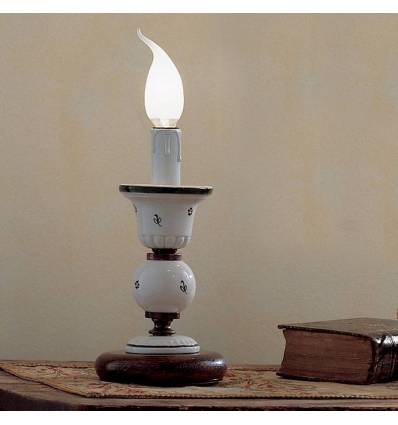Ferroluce lampada da tavolo rustica in ceramica serie sanremo